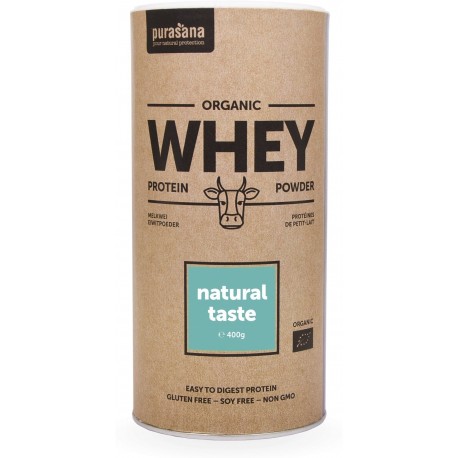 PURASANA WHEY ORGANIC PROTEINE DE PETIT LAIT NATURAL TASTE 400G