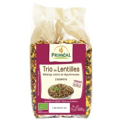 primeal TRIO DE LENTILLES 500 G  (Lentilles vertes, lentilles corail, lentilles jaunes)
