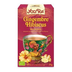 YOGI TEA GINGEMBRE HIBISCUS 17x2 g (Hibiscus, réglisse, gingembre, menthe poivrée)