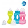 NUBY Biberon d’Apprentissage Col large anti-goutte en PP bec en silicone doux 270 ml 6m+