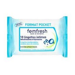 FEMFRESH 10 LINGETTES INTIMES FORMAT POCKET