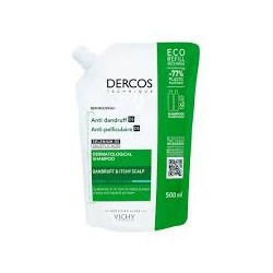 VICHY DERCOS SHAMPOING ANTI PELLICULAIRE CHEVEUX GRAS RECHARGE 500ML