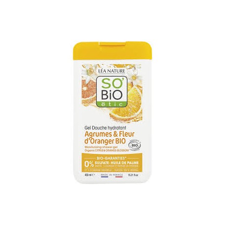 SO BIO GEL DOUCHE AGRUMES FLEUR D'ORANGER 450ML